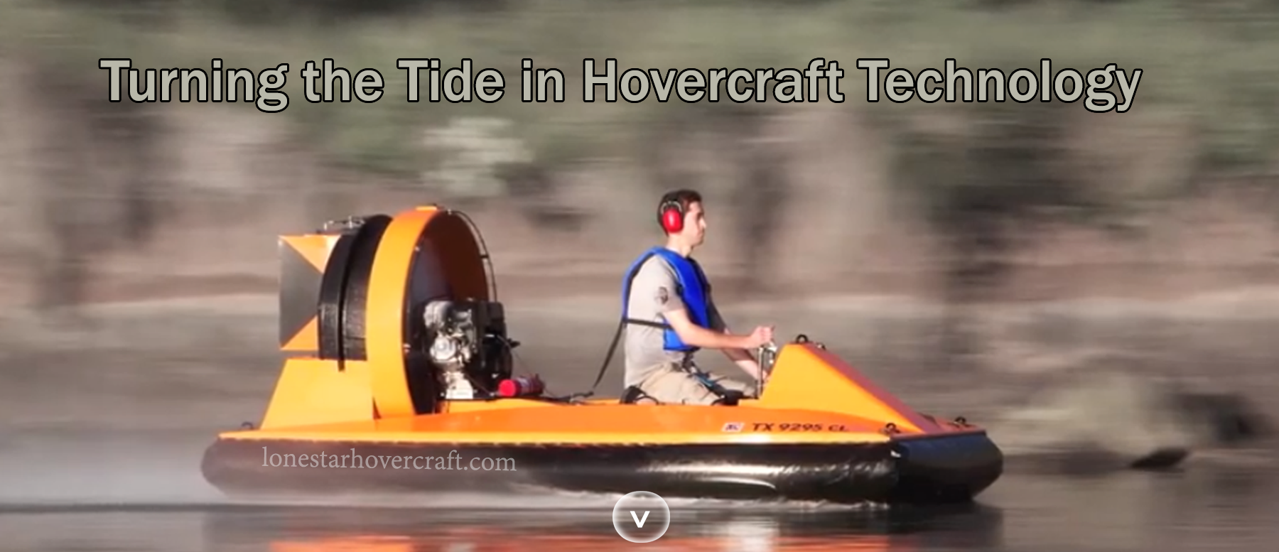 Man driving hovercraft
